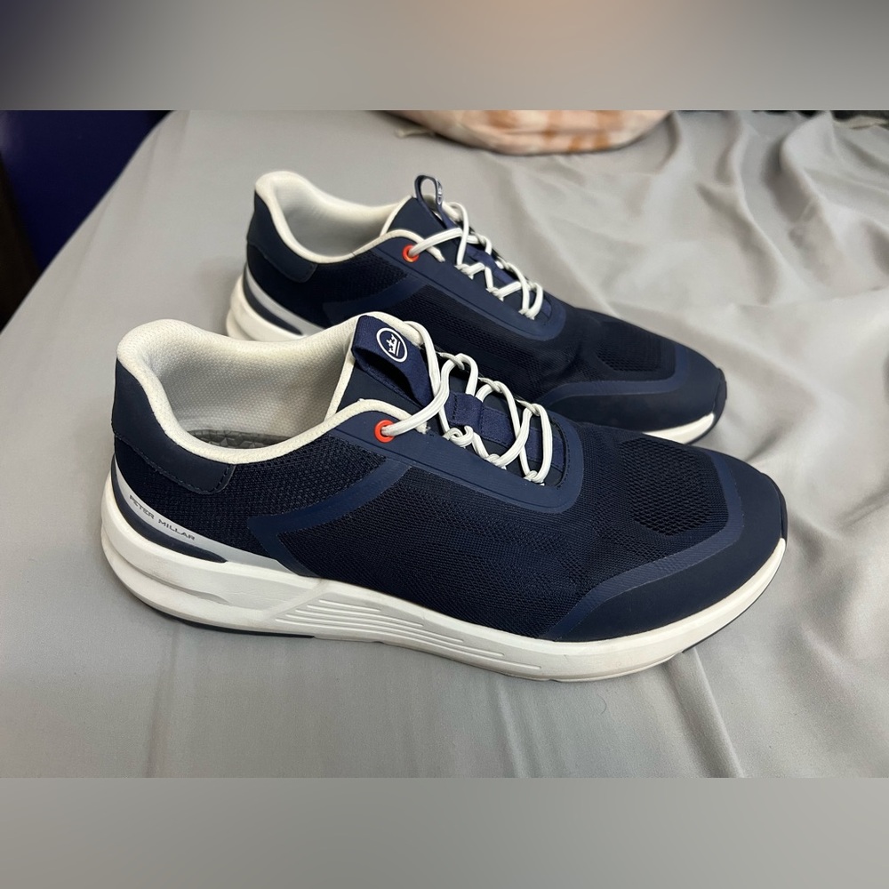peter millar mens shoes sneakers size 10 navy blue and white